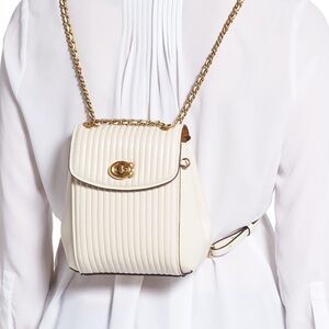 Parker 16 Coach Cream Backpack with Gold Accents
